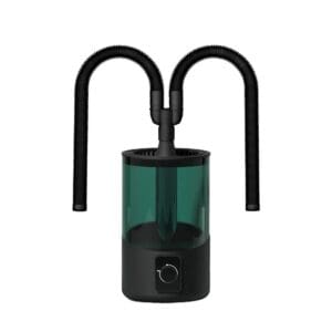 A black and green water pump with handles.